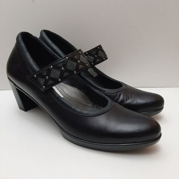 NAOT Almond Toe Classic Mary-Jane Pumps Genuine Leather Black Sz 11 - Picture 2 of 15